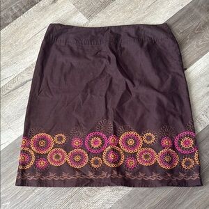 Liz Claiborne Brown and Purple Embellished Pencil Skirt